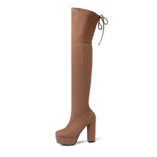 Load image into Gallery viewer, Size 34-43 New 2019 Over the Knee Boots Women Faux Suede Thigh High Boots Platform Stretch Slim Sexy Ladies Women&#39;s Winter Boots