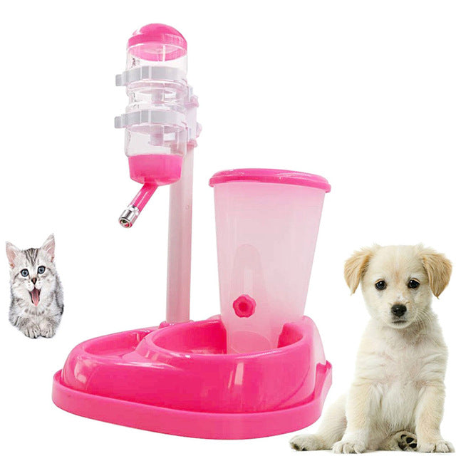 2 in 1 Automatic Pet Feeder big capacity pet Drinking Fountain Stand Feeder Bottle For Cats Dogs Food Bowl Dispenser Pet Product